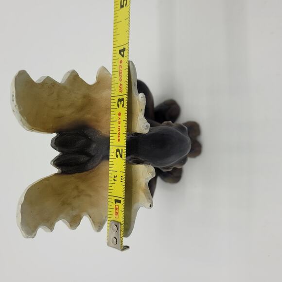 Whimsical Sitting Moose Signed Resin 6" - Picture 13 of 14